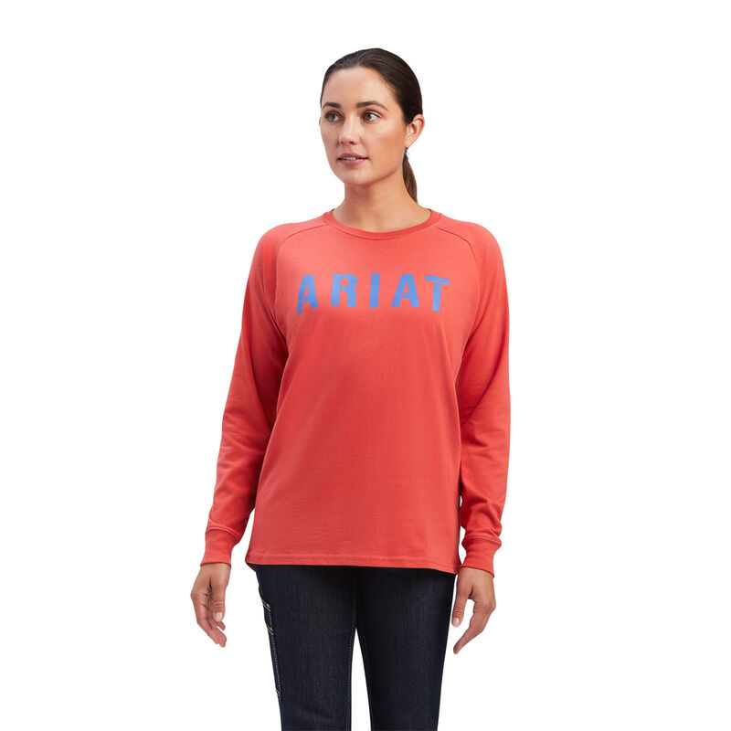 Ariat T-Shirts Damen - Rebar Cottonstrong Block Koralle ( HIUMX-3715 )
